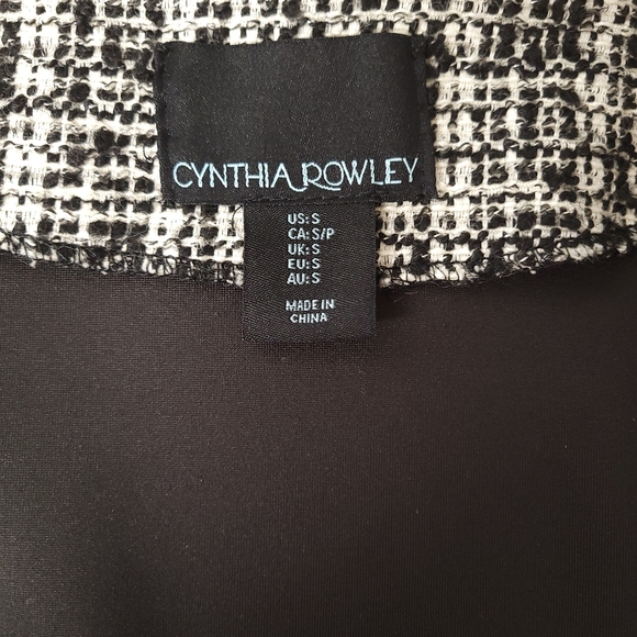 Cynthia Rowley long sleeve cropped collarless boxy blazer tweed jacket Small - Picture 12 of 12